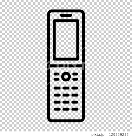 正面からみた折り畳み式の携帯電話のアイコン。 129339235