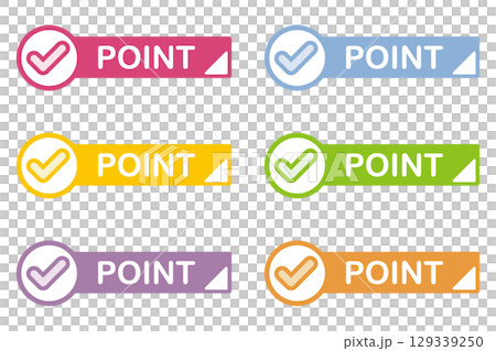 Sticky note style illustration material: point, important, mark, check, attention, caution 129339250