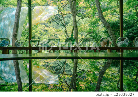 Summer travel in Kyoto, Japan - Arashiyama Yusai-tei floating silk 129339327