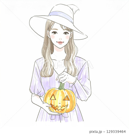 ハロウィンコスチュームの女の子イラスト 129339464