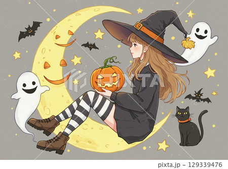 ハロウィンコスチュームの女の子イラスト 129339476