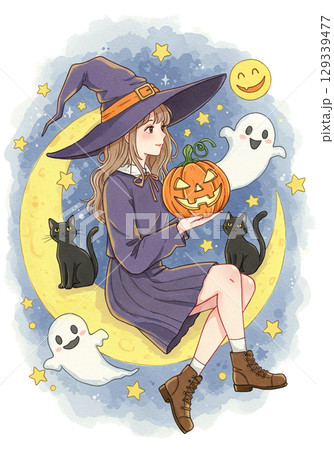 ハロウィンコスチュームの女の子イラスト 129339477