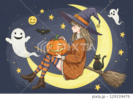 ハロウィンコスチュームの女の子イラスト 129339479