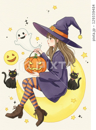 ハロウィンコスチュームの女の子イラスト 129339484