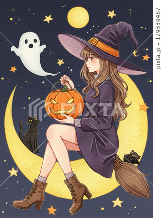 ハロウィンコスチュームの女の子イラスト 129339487