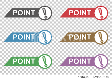 Sticky note style illustration material: point, important, mark, exclamation mark, attention, caution Sticky note style illustration material: point, important, mark, exclamation mark, attention, caution 129339830