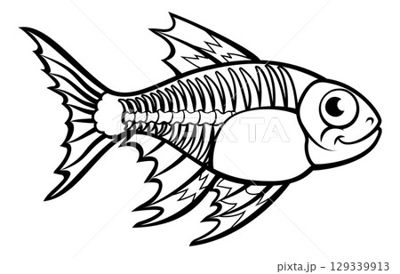 X Ray Tetra Fish Cartoon Character Illustration X Ray Tetra Fish Cartoon Character Illustration 129339913