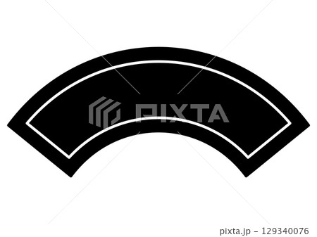 モノクロの扇形の見出しフレーム 129340076