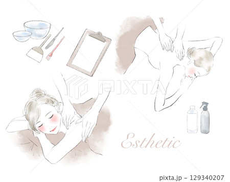 エステサロンのイラストセット エステサロンのイラストセット 129340207