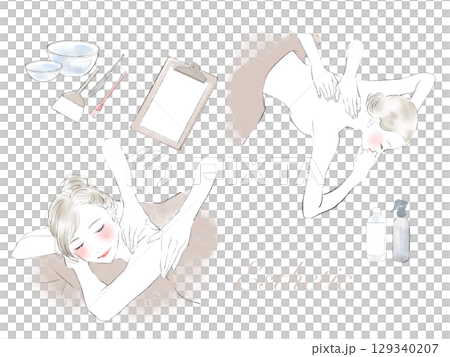 Beauty salon illustration set 129340207