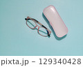 Pink Glasses and Case on Blue, Vision and Eye Care Essentials 129340428