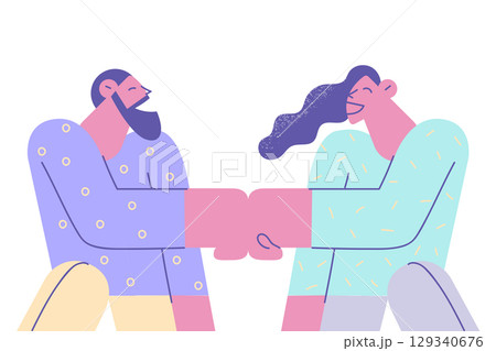 Successful partnership, teamwork concept Successful partnership, teamwork concept 129340676