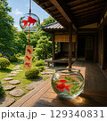 風鈴と金魚鉢のある風景 129340831
