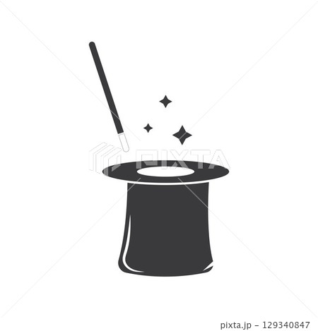 Wand Magic hat icon vector template 129340847