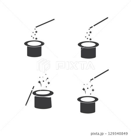 Wand Magic hat icon vector template 129340849