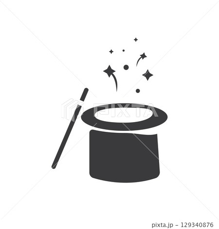 Wand Magic hat icon vector template Wand Magic hat icon vector template 129340876