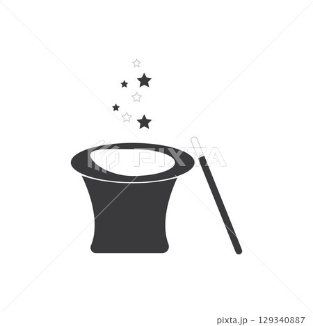 Wand Magic hat icon vector template 129340887