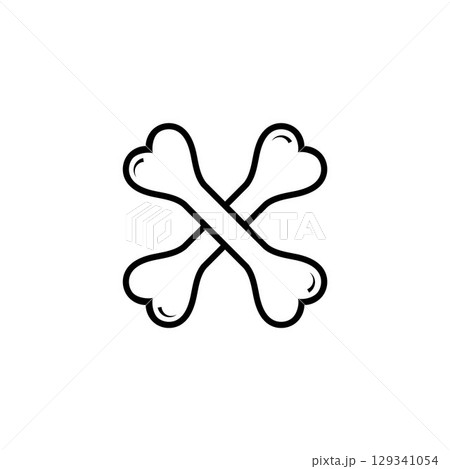Dog bone logo vector illustration icon 129341054