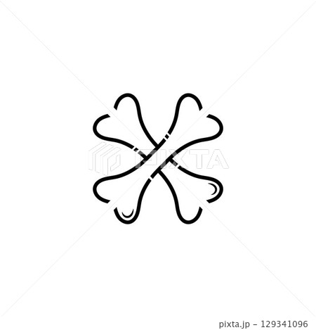 Dog bone logo vector illustration icon 129341096