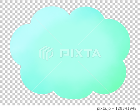 Simple mint green gradation cloud frame 129341948