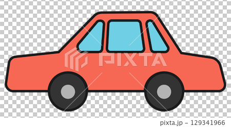 一輛紅色汽車的例證 129341966