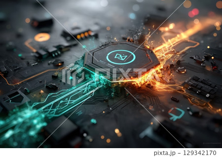 Circuit pattern illustrating dynamic energy flow and technology innovation 129342170