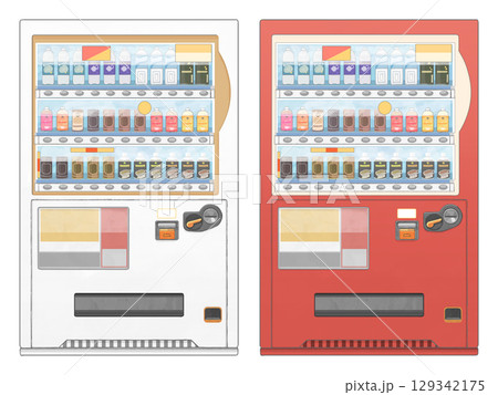自動販売機のシンプルなイラスト 129342175