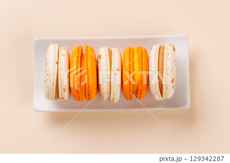 A delightful assortment of fresh macaroons A delightful assortment of fresh macaroons 129342287