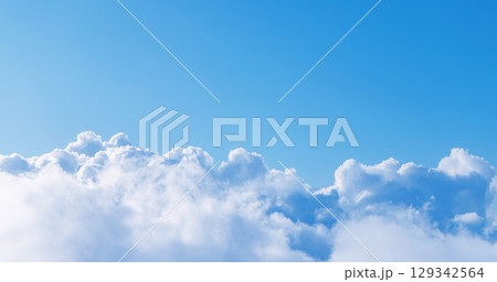 View above the clouds with soft light 129342564