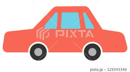 赤い車のイラスト 赤い車のイラスト 129343340