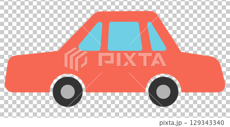 一輛紅色汽車的例證 129343340