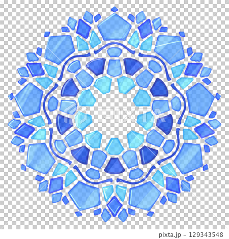 Blue and light blue transparent mandala Blue and light blue transparent mandala 129343548