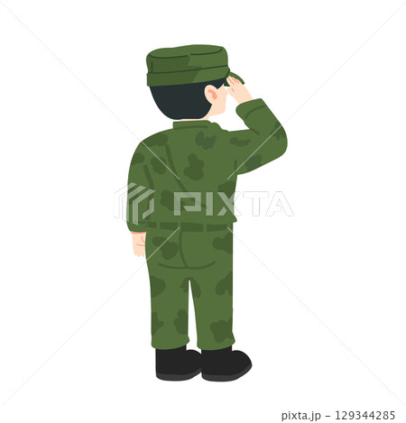 Illustration of Soldier Saluting in Camouflage Uniform Illustration of Soldier Saluting in Camouflage Uniform 129344285