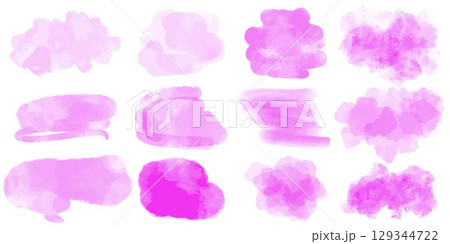 Set of soft pink watercolor translucent spots Set of soft pink watercolor translucent spots 129344722