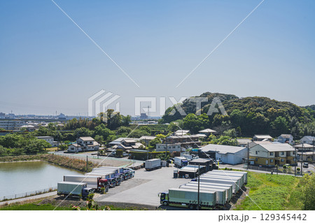 袋井市の久野城跡周辺の風景(静岡県) 袋井市の久野城跡周辺の風景(静岡県) 129345442