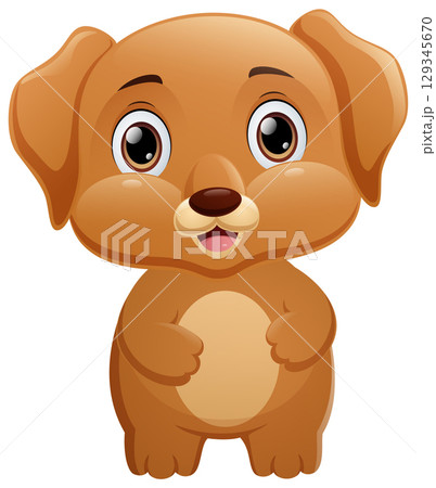 Cute dog cartoon isolated on white background Cute dog cartoon isolated on white background 129345670