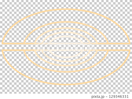 黄色の円形の分割された幾何学模様背景 129346331