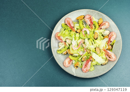 Seafood platter with shrimp, mussels. Seafood platter with shrimp, mussels. 129347119