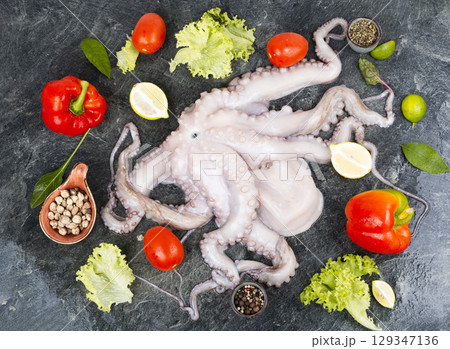 Whole frozen octopus. Whole frozen octopus. 129347136