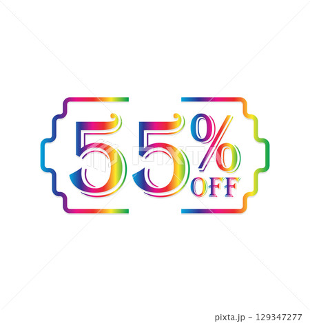 Colorful 55% Off Discount Graphic 129347277