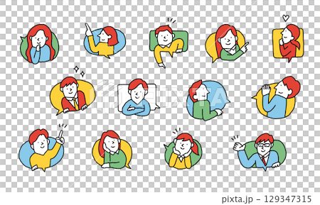 Communication speech bubble conversation image illustration Communication speech bubble conversation image illustration 129347315