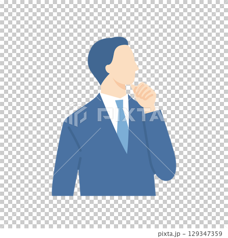 Thinking business person, man in a suit Thinking business person, man in a suit 129347359