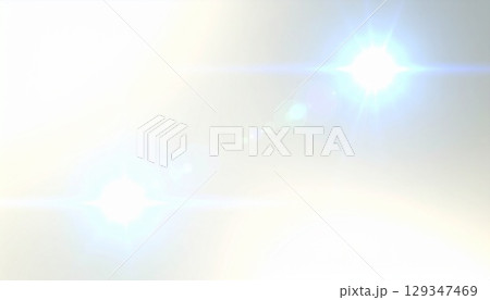 白背景に光とレンズフレアが輝く幻想的で明るいおしゃれ背景イラスト 129347469