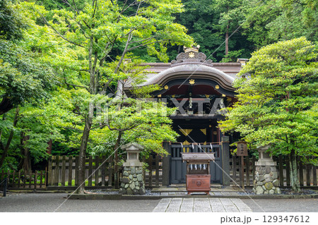 Shirahata Shrine at Tsurugaoka Hachiman-gu in Kamakura, Japan 129347612