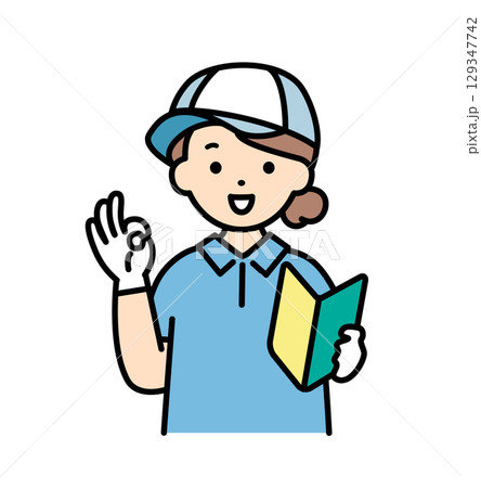 初心者マークを持つ女性スタッフ 業者 配送 配達 引越し 業者 男女 上半身 イラスト素材 初心者マークを持つ女性スタッフ 業者 配送 配達 引越し 業者 男女 上半身 イラスト素材 129347742