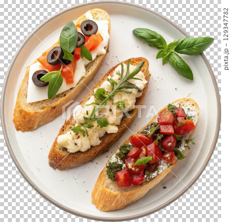 Autumn Assortment of Crostini Appetizers Autumn Assortment of Crostini Appetizers 129347782