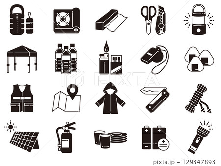 災害・防災アイコン02　Disaster Prevention icons 129347893
