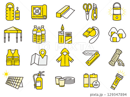 災害・防災アイコン03　Disaster Prevention icons 129347894