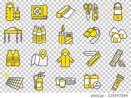 災害及防災圖標 03 防災圖標 災害及防災圖標 03 防災圖標 129347894