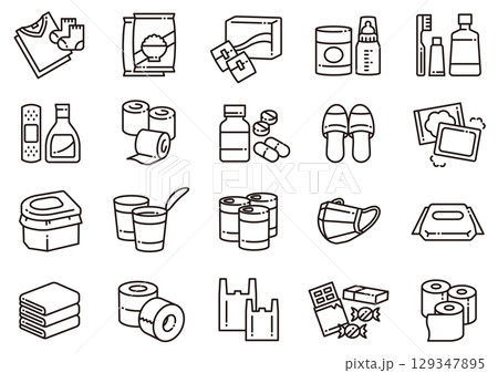 災害・防災アイコン04 Disaster Prevention icons 災害・防災アイコン04 Disaster Prevention icons 129347895